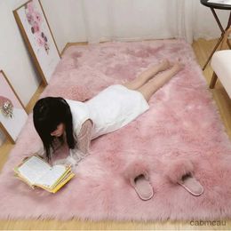 Carpets White Luxury Sheepskin Carpets For Living Room Modern Soft Long Plush Sofa Area Rugs Bedroom Wool Fur Mats