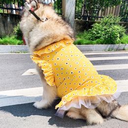 Dresses Big Dog Dress Summer Large Dog Clothes Samoyed Husky Golden Retriever Clothing Poodle Schnauzer Corgi Costume Pet Products Skirt