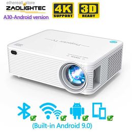 Projectors ZAOLIGHTEC A30 Support 4K Native 1920x1080P Smart Android Outdoor Wifi LED Video Home Theatre 1080P HD Projector for Smartphone Q231128