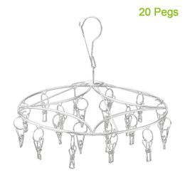 Hangers Storage Rack Round Sock Dryer For Underwear Stainless Steel Clothes Hanger Laundry Lingerie Windproof Home Multi Pegs Clip