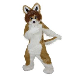 Halloween brown Fox Dog Wolf Mascot Costume Cartoon Anime theme character Unisex Adults Size Christmas Party Outdoor Advertising Outfit Suit