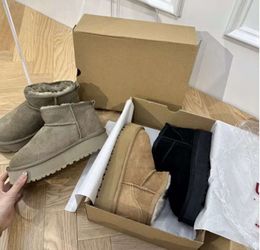 Designer Classic Ultra Mini Boots Snow Boot Platform Women Men Fur Sheepskin Tasman Tazz Chestnut Sand Mustard Seed Beige Driftwood Australian Winter Ankle shoe 323