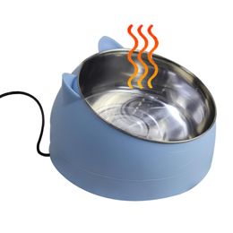 Feeding Automatic heating Dog Bowl Travel Pet Dry Food Bowls for Cats Dogs Stainless Steel Bowls Outdoor Pet Water Dispenser 110v220v
