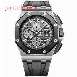 Ap Swiss Luxusuhr Royal Oak Offshore Series 26470IO Elefantengrau Rückseite aus Titanlegierung Transparent Herren Timing Mode Freizeit Business Sport Maschinenuhr SY