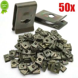 New 50pcs Metal U-Type Clips for Car Bumper Fender Trim Panel Fastener Anti-rust Protection Clip Leaf Board Grommet Clamp