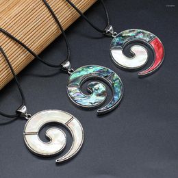 Pendant Necklaces 40x50mm Natural Shell Alloy Necklace Charms Circle Shape For Women Jewerly Gift Length 55 5cm