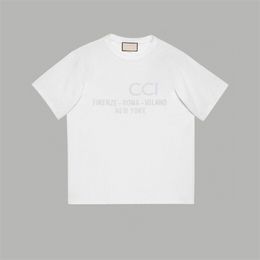 Frühling/Sommer Hochwertiges Designer-T-Shirt mit Buchstabendruck, Baumwollstoff, Rundhalsausschnitt, Pullover, kurze Ärmel, Unisex-T-Shirt, Sweatshirt 664D3