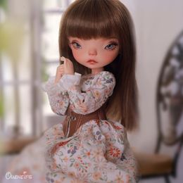 Dolls Design BJD 16 Nana Cute Farm Style Skirt Big Head Young Girl Resin Toys Movable Joint Make Up 230427