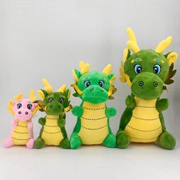 Christmas Toy Mascot Chinese Dragon 2024 New Year 12/16/20cm Chinese zodiac cartoon dragon and suction cup Chinese dragon plush toy holiday decoration 231128