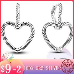 Hoop Earrings 2023 Moment Charms Double Heart Love For Women Girl Female Silver Colour Fashion Design Jewellery Making