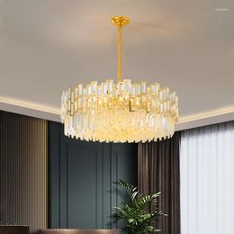 Chandeliers Simple LED Luxury Crystal Chandelier Modern Atmospheric European-style Bedroom Living Room Indoor Lighting Decorative Lamps