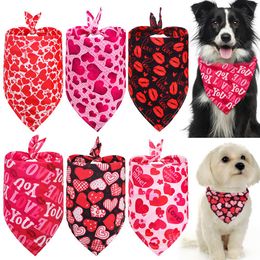 Clippers 50pcs Dog Bandana Valentine's Day Pet Supplies Love Pet Dog Bandanas Scarf Dog Accessories Polyester Small Dog Puppy Bandana