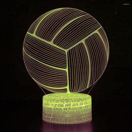 Night Lights 3D LED Illusion Volleyball Light Sports Desk Lamp Kids Home Decoration Bedside Creative Gifts For Birthday Christmas