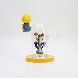 8inch Glass Bong Mushroom Hookah Colorful Percolator Water Pipe Hookah 14mm Joint with Bowl for Free