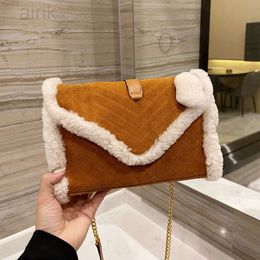 10A Italy Fashion Evelope Small Messenger Bags Suede Shearling Fur Calfskin Leather Women Ladies Fashion Purse Cross Body Shoulder Luxury