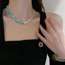 Anhänger Halsketten Vintage Unregelmäßiger Perlenschmuck Geometrische Vielseitige Kettenhalskette Für Frauen Trendiges Schlüsselbein