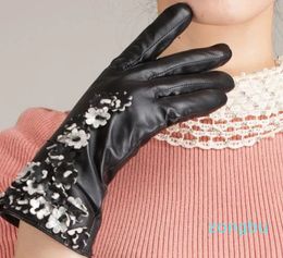 Fingerless Gloves Fashion- High Quality Kursheuel Luxurious Imported Sheepskin Women Soft Leather Warm Wrist Drop Delivery Fa