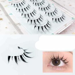 3 PCFalse Eyelashes 5 Pairs Women Natural Japanese Serious Makeup False Eyelashes Short Thin Eye Lash Extension Cosplay False Eyelashes Z0428