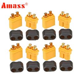 10pcs Amass XT60h Connector XT60-T Plug with Sheath Housing Female / Male XT60 Plug for RC Lipo Battery Rc Cars Fpv Drones