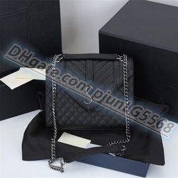 Genuine leather chain ENVELOPE shoulder bags fashion handbags clutch bag tuxury designer cowhide Cross body purses presbyopic card2049