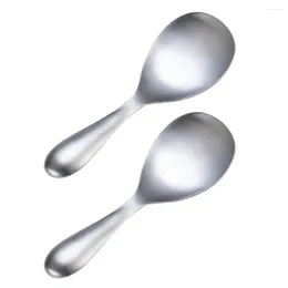 Dinnerware Sets 2 Pcs Serving Spoon Bulk Spoons Big Tableware Rice Scoop Stainless Steel Cooking Supplies Nonstick Paddle