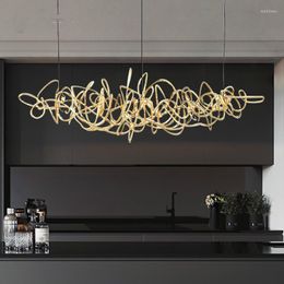 Chandeliers Post Modern Light Luxury Style Iron Art For Restaurant Chandelier Designer Bar Model Room Creative Ceiling