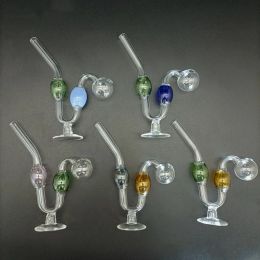 Great Pyrex Glass Oil Nail Burner Pipe Water dog with stand U Style Handmade Smoking Accessories 29mm Ball OD ZZ