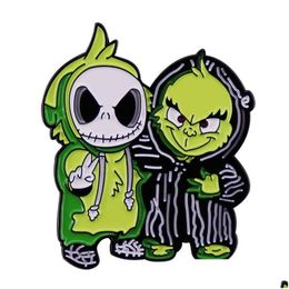 Cartoon Accessories Green Friends Pin Holloween Brooch Horror Badges Drop Delivery Baby Kids Maternity Products Dhvfu