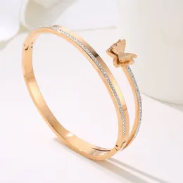 Bangle Butterfly Bracelet For Women 316L Stainless Steel Fashion Jewellery Accessory Cuffs Bracelets Set
