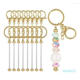 Keychains 8 Pcs Beadable Keychain Bars Blanks DIY Bead Bar Kit Accessories For Women Men