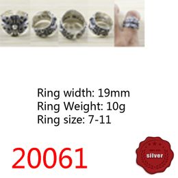 20061 Fashion Ring cross S925 Sterling Silver Open Letter Personalized Index Finger Youth Punk Hip Hop Trendy Piece Retro