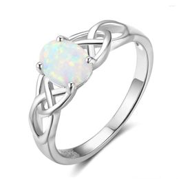 Cluster Rings VENTFILLE 925 Sterling Silver Vintage Fashion Setting Opal Stone Gem Ring For Women Size 6-10 Anillos Anel