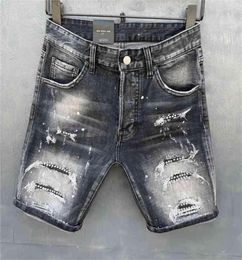 jean summer Style brand Italy jeans men Shorts Men denim trousers straight paint Slim blue hole for 2 uare 2 UAREDs 2s s mKZ4856622