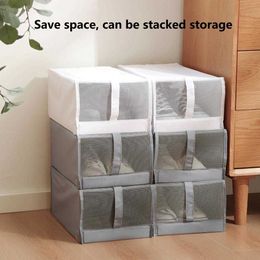 Boxes Bins Box Installing Free Foldable Fabric Art Organiser Gym Shoes Folding Storage Case Daily Use W0428