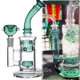 New Glass Recydler Bong Smoking Pipes Glass Water Bongs Recycler Dab Rigs Oil Gravity With 14mm Joint 8.4 inchs