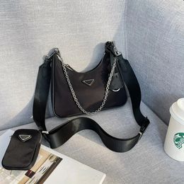 Bolso de diseño de lujo bolso de bolso de nylon venta de mensajería de 3 piezas para mujer mujer clásica damas en la parte superior de la parte superior del hombro moda estrella retro heo hobo bolso bolso bolso