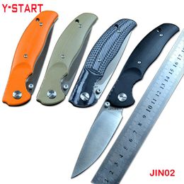 Messen YSTART JIN02 Pocket Survival Utility Knife D2 Satin Blade G10 Handle Hunting Folding Outdoor EDC Tool