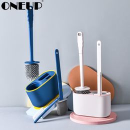 Brushes ONEUP 3 in 1 silicone toilet brush wallmounted longhandled brush household cleaning no dead end Artefact bathroom accessories