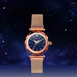 Wristwatches Luxury Starry Sky Quartz Watch Fashion Diamond Shine Women Watches Bohemian Magnetic Stainless Steel Strap Ladies Wristwatch