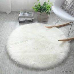 Carpets Round Rug Shaggy Plush Carpet Soft Sheepskin Fur Area Rugs for Bedroom Living Room Floor White Home Floor Mat Bedside Rugs