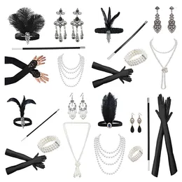 Party Supplies 1set Masquerade Accessorie Cosplay Flapper Halloween Charleston Costume 1920s Gatsby Acc Headpiece Great Feather Headband