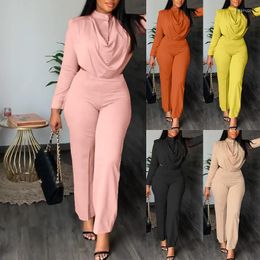 Women's Two Piece Pants Women 2 Sets Fall Spring Outfit Piaece Matching Long Sleeve Top Elgant Female Tracksuits