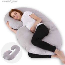 Maternity Pillows Sleeping Support Pillow For Pregnant Women Body 100% Cotton U Shaped Jersey Cover Maternity Snug Pillows Pregnancy Side Sleepers Q231128