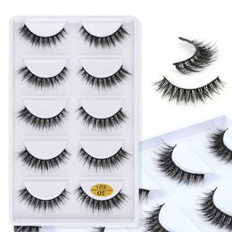 3 PCFalse Eyelashes SHIDISHANGPIN 3/5 Pairs Natural Long False Eyelashes Dramatic Fluffy 3D Mink Lashes Wispy Wholesale Eye Lashes Thick Soft Z0428