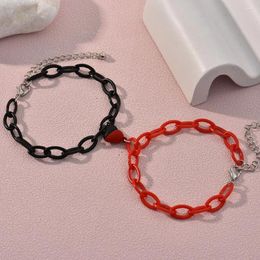 Charm Bracelets Fashion Bracelet For Couple High Quantity Charms Set Versatile Two Colour Simple Peach Heart Pendant Lover's