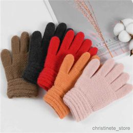 Children's Mittens Kids Thick Knitted Gloves New Fashion Warm Soft Comfortable Winter Gloves Children Stretch Mittens Boy Girl Infant Accessories R231128