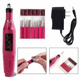 Nail Drill & Accessories 1Set Power Professional Electric Manicure Machine Pen Pedicure File 6 Bits Polish Remover Ceramic Cutter Tools