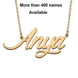 Chains Cursive Initial Letters Name Necklace For Anya Birthday Party Christmas Year Graduation Wedding Valentine Day Gift