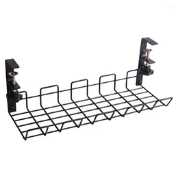 Hooks Table Shelf Metal Shelving Cable Holder Desk Tray Electric Wire Storage Rack Carbon Steel Basket Office