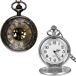 Pocket Watches Classic Smooth Vintage Mens Watch & Large Gold Face Roman Stylish Scale Bronze